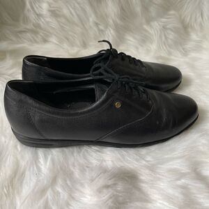 Easy Spirit Anti-Gravity black leather lace up loafers round toe size10